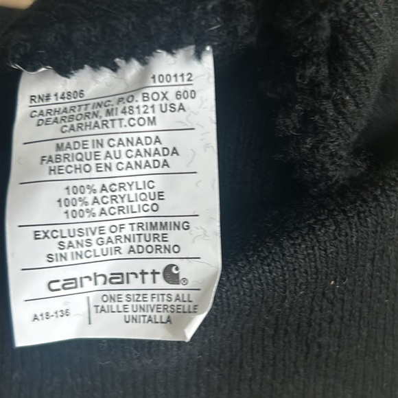 Carhartt Knit Watch Beanie Hat Black Unisex One Size NWT - Picture 6 of 7
